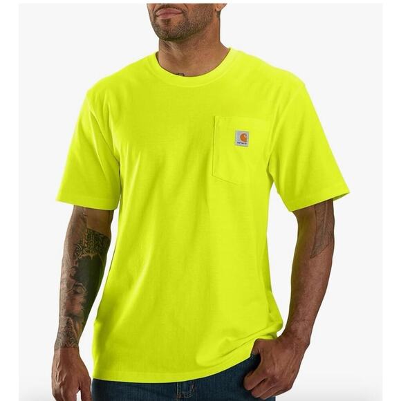 Carhartt Loose Fit Heavyweight Short-Sleeve Men's Pocket T-Shirt Safety New - Picture 1 of 2